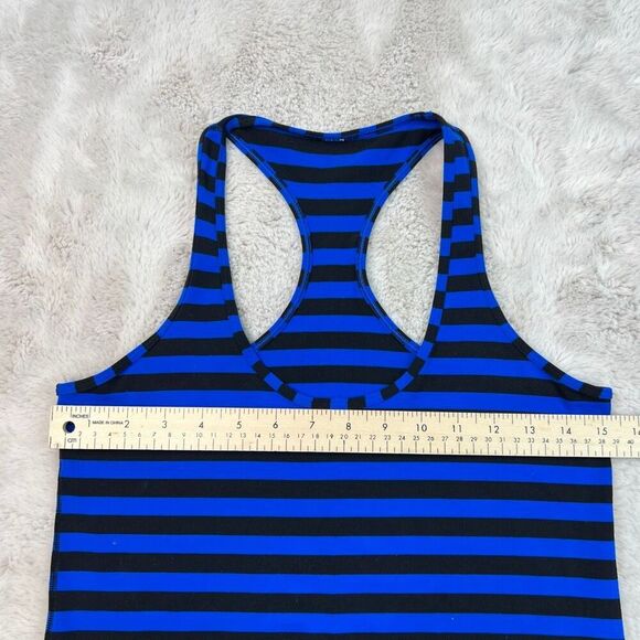 Lululemon Tank Top Womens 6 Blue Black Stripe Racerback Stretch Yoga Gym Workout - Picture 3 of 6